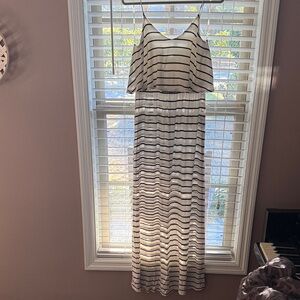 Style Rack Navy and White Striped Maxi Dress